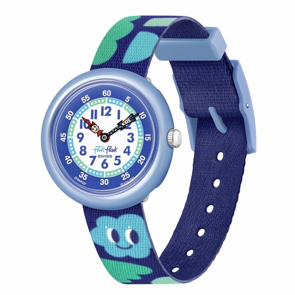 Flik Flak Unisex Kids Watch Casual Blue Bio-sourced Quartz Smiling