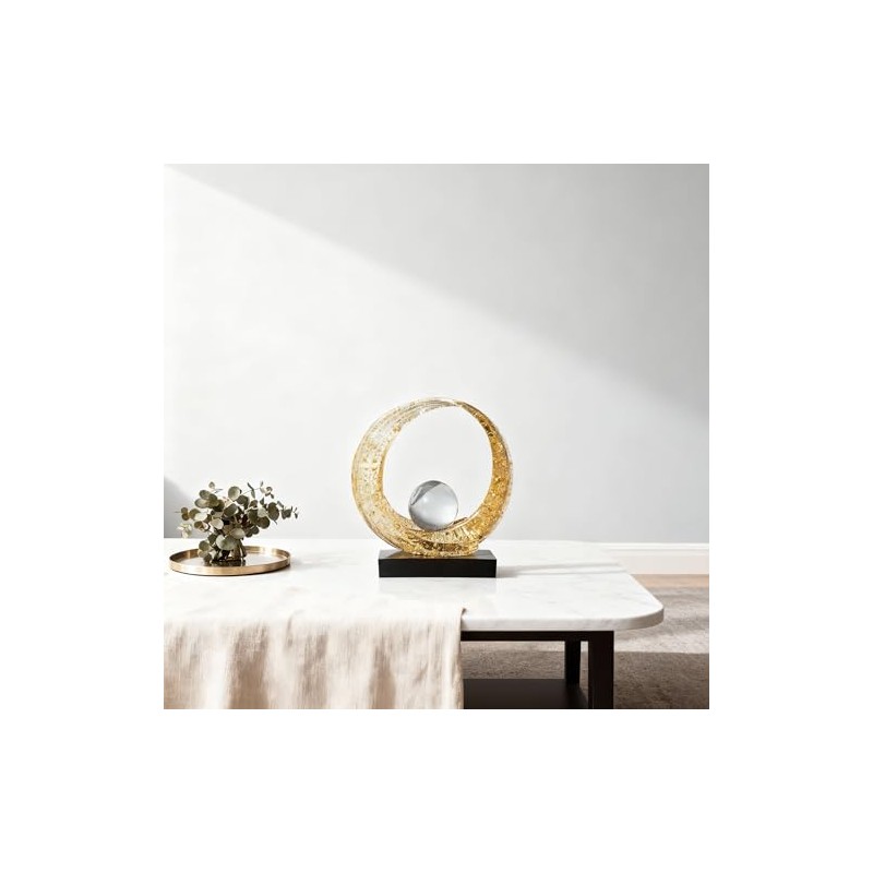 Estatua de resina dorada abstracta, decoración para el hogar