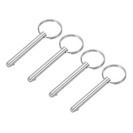 PATIKIL 316 Stainless Steel Quick Release Pin 4 Pack Bimini Top Pin Usable Length 2", Total Length 2.63", Dia 0.31" Boat Marine Hardware for Deck Boat Bimini Top