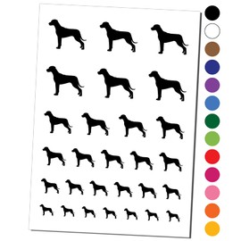 Rhodesian Ridgeback Dog Solid Temporary Tattoo Water Resistant Fake Body Art Set Collection - Black (One Sheet)