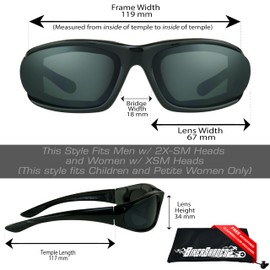 Bikershades SMALL Motorcycle Safety Riding Sunglass Foam Padded Women, Boys and Girls