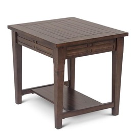 Steve Silver Company Crestline End Table, Rustic Styling, Living Room, Bottom Ample Storage Shelf, Durable Wood/Hardwood Veneer, Accent Piece, 27" D x 23" W x 24" H, Cherry, Brown
