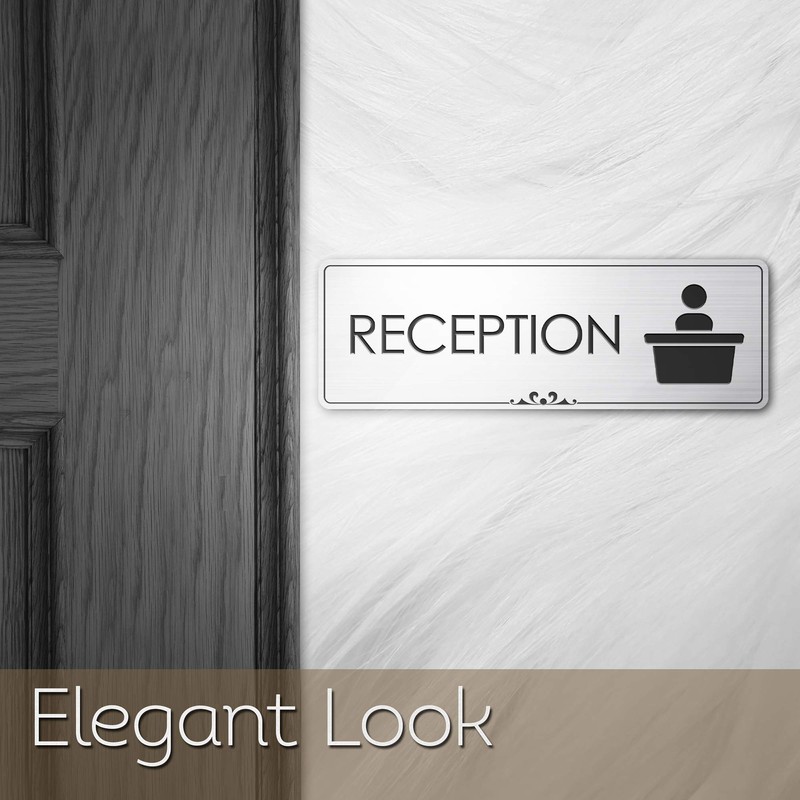 Reception - Laser Engraved Sign - 3"x9" - .050 Brushed