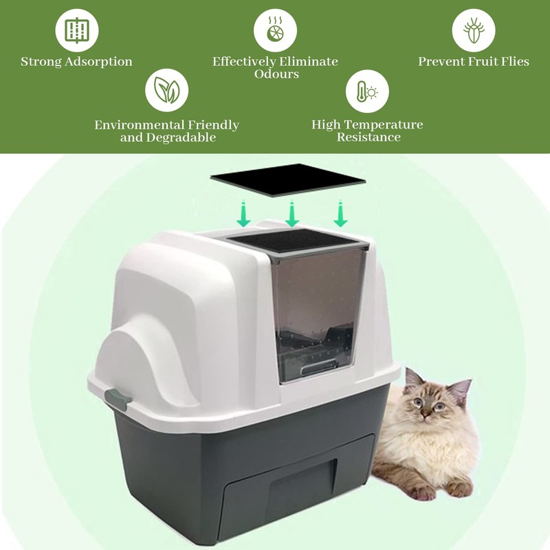 10 Pack Cat Litter Box Charcoal Filters Replacement Carbon Odor