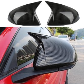 SAUWU Auto Car Mirror Cover Rearview Mirror Guard Covers Side Cap Trim for Mustang 2015-2025 GT/GT Premium/Ecoboost/Ecoboost Premium/V6,Not Fit for Mach-e,With Turn signal Light,Carbon Fiber Look