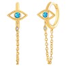 JIANGYUE Evil Eye Earrings Plated Hoop Earrings for Women with