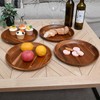 11-Inch Set of 4 Acacia Wood Dinner Plate Set Round