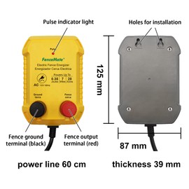 FenceMate AC Powered Electric Fence Charger Output 0.35J up to 7 Miles to Contain Pet, Poultry, Keep Rodent & Nuisance Animals Out, Used in Homestead, Garden, Pond, Orchard Fence Energizer up to 7 kV