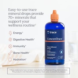 Trace Minerals ConcenTrace Drops 118 ml - Balance de electrolitos - Energía física - Hecho en USA