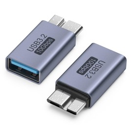 Seminer Micro B Male to USB Female Adapter(2 Pack), Micro B to USB3.0 Female Data Adapter Short Converter Adaptor for Computers, Laptops, External Hard Drives
