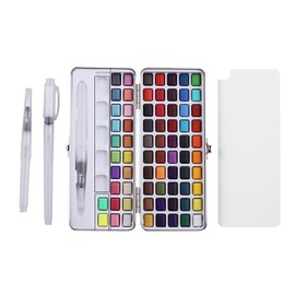 Watercolour Paint Set, 72 Colours, Portable, Vibrant Colours, Solid Watercolour Pigment Paint Set, Perfect for Students, Children, Beginners and More