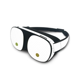 MightySkins Carbon Fiber Skin Compatible with HTC Vive Flow - Solid White | Protective, Durable Textured Carbon Fiber Finish | Easy to Apply