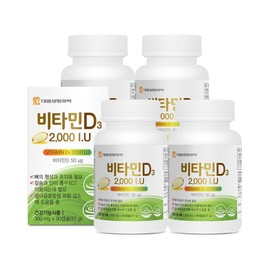 Daewoong Life Science Vitamin D3 2000 IU 4 Bottles (12-Month Supply) / Bone Health / 대웅생명과학 비타민D3 2000IU 4병 12개월분  뼈건강