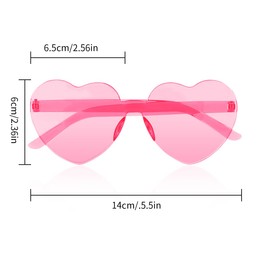 Luckious 1 PC Heart-Shaped Sunglasses - Chic Vintage Heart Shaped Sunglasses,Party Glasses for Fishing, Driving, Party, Beach Party and More!(Pink)