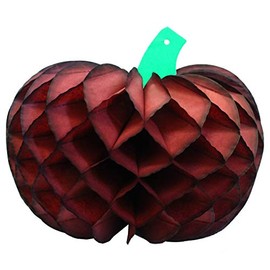 3-Pack 10 Inch Honeycomb Tissue Paper Pumpkin Decoration (Maroon)
