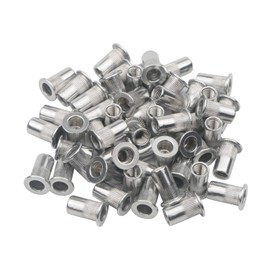 Pxyelec 100pcs M5 Flat Head Aluminum Rivet Nut Blind Insert Nut (5mm)