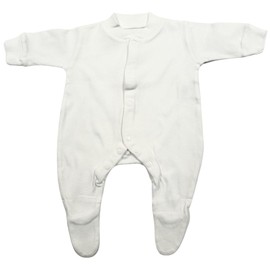 Junior Joy Baby Sleep Suit – 1 Pack White | Premature Size | 100% Combed Cotton, Long Sleeve, Cozy & Durable