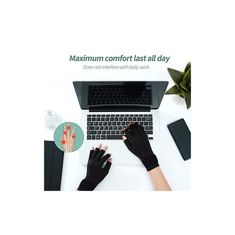 Copper Compression Arthritis Gloves with Strap, Best Copper Infused Glove