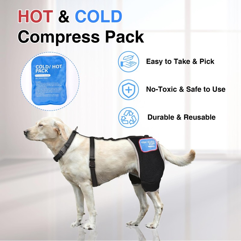 KISFLY Dog Hip Brace, Hot Cold Therapy Rear Leg Care