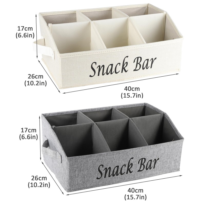 Xbopetda Snack Organizer for Countertop, 2 Pack Fabric Snack Container