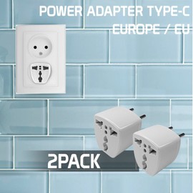 Cellet Travel AC Wall Power Adapter Convert USA, China, UK, AU to EU Plug Socket, 2Pack
