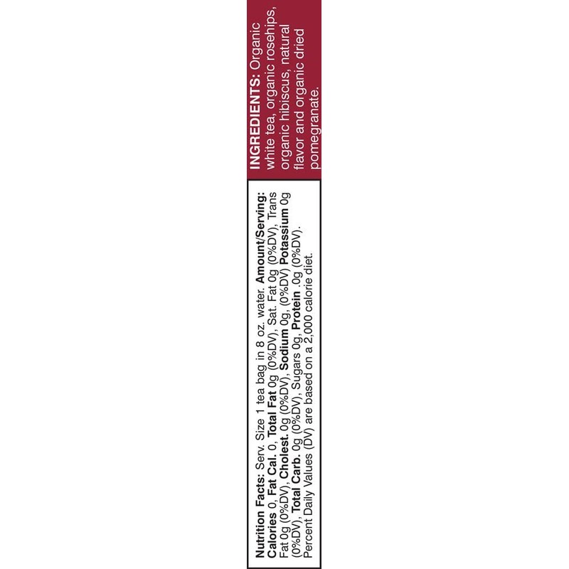 Davidson's Organics, White Pomegranate, 8-count Tea Bags, Pack of 12