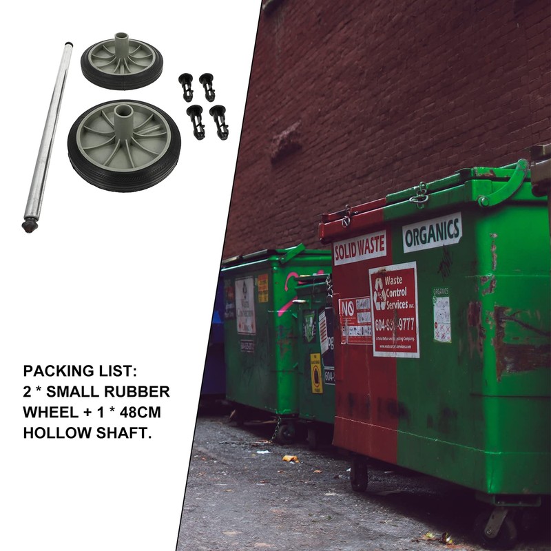 Cabilock Trash can Wheels Replacement for Garbage can Outdoor,7 Inch