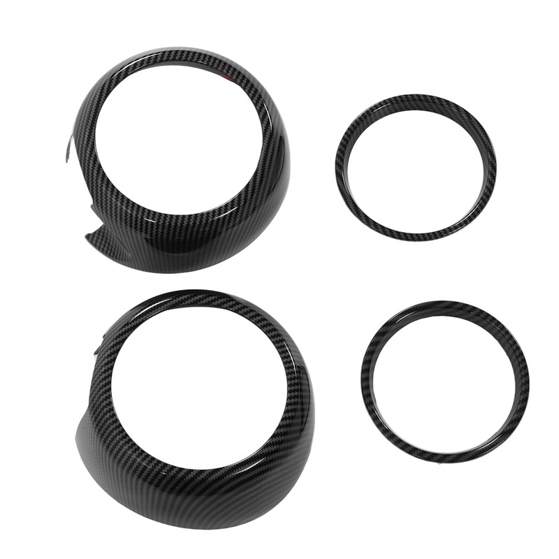 4pcs Carbon Fiber Style Door Midrange Speaker Cover Trims for