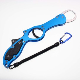 1091 (Iregui) Fish Grip Lightweight Aluminum Fish Gripper Long Reach Gang Grip (Blue (Resin Trigger))