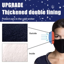 GERGELLA Plush Ear Muffs Winter for Women, Warm Ear Warmers for Cold Weather Plush Earmuffs Soft Cute Foldable Navy Blue