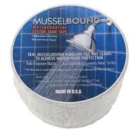MusselBound® Waterproofing System Seam Tape - 2" x 37.5' Single-Sided Adhesive Tape to Seal The Seams of MusselBound Adhesive Tile Mat