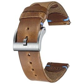 torbollo Soft Horween Leather Watch Bands for Men, 22mm Leather Watch Strap, Quick Release Handmade Watch Strap Soft Vintage Replacement