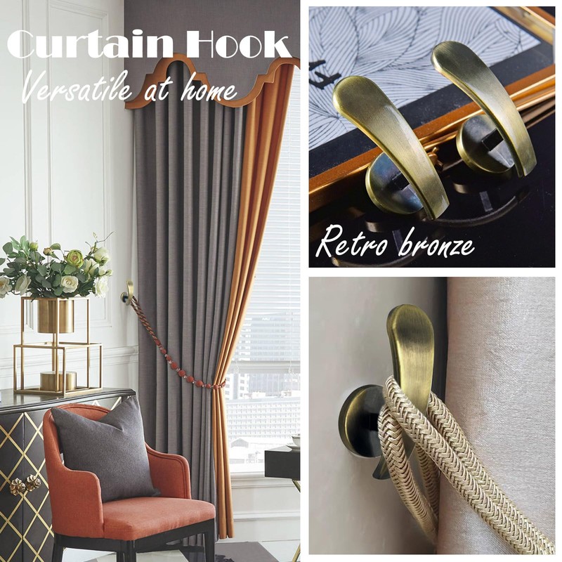 Curtain Window Treatment Holdbacks Tiebacks Tie Backs Back Hooks Hook