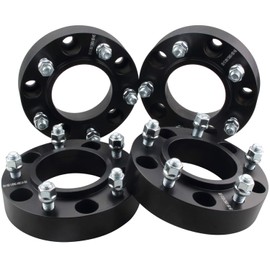 DCVAMOUS 4PC Black 5x150 Hubcentric Wheel Spacers 1.25 Inch with 14x1.5 Studs Compatible with Toyota 5 Lug for 2007-2021 Tundra | 1998-2021 Land Cruiser | 2008-2022 Sequoia | 2008-2021 LX 570