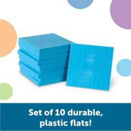 Learning Resources Plastic Base Ten Flats, 10 Piece