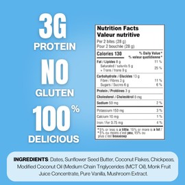 GAME CHANGER FOODS. Chickpea Snack Bites Vanilla Coconut, 1-Pack, 140g Bags with 10 Functional Bites Each | Plant-Based & Vegan, All Natural, Non-GMO, Gluten Free, Soy Free, No Added Sugar