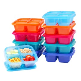 Bentgo Easyboxes 4-Compartment Snack Containers - 20-Piece Set with 10 Trays & 10 Custom-Fit Lids to Seal in Freshness - Reusable Food Storage & Meal Prep Bento BPA-Free Containers (Jewel Brights)