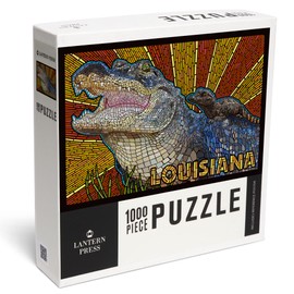 Lantern Press 1000 Piece Jigsaw Puzzle, Louisiana, Alligator, Mosaic