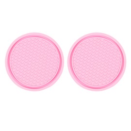sourcing map 2pcs Car Cup Coasters Universal PVC Car Cup Mats Non-Slip Cup Holder Insert Coasters Car Interior Accessories, Pink