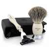 Men shaving shave kit badger hair shaving brush & 3