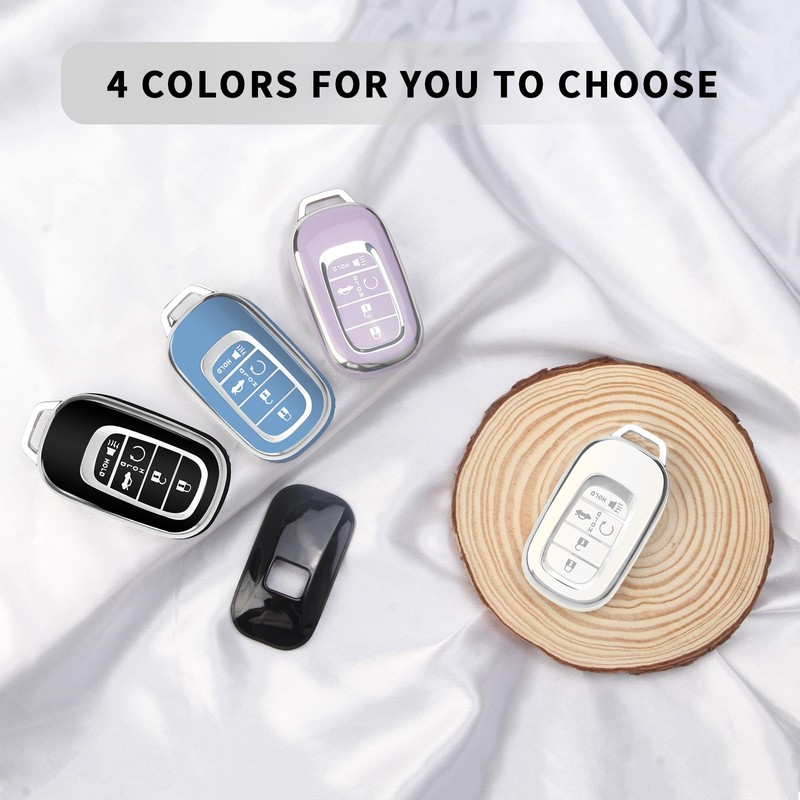 QBUC for Honda Key fob Cover with Keychain,Car Key Case