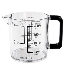 Pearl Metal Blacks C-8621 Heat-Resistant Measuring Cup, Dishwasher Safe, Black, 6.8 fl oz (200 ml)
