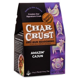 Char Crust Dry-Rub Seasonings Amazin' Cajun | All-in-one seasonings | Perfect for Fish, Chicken and Wings. | Signature Crust that Seals in the Juices, 4 Ounce (Pack of 6)