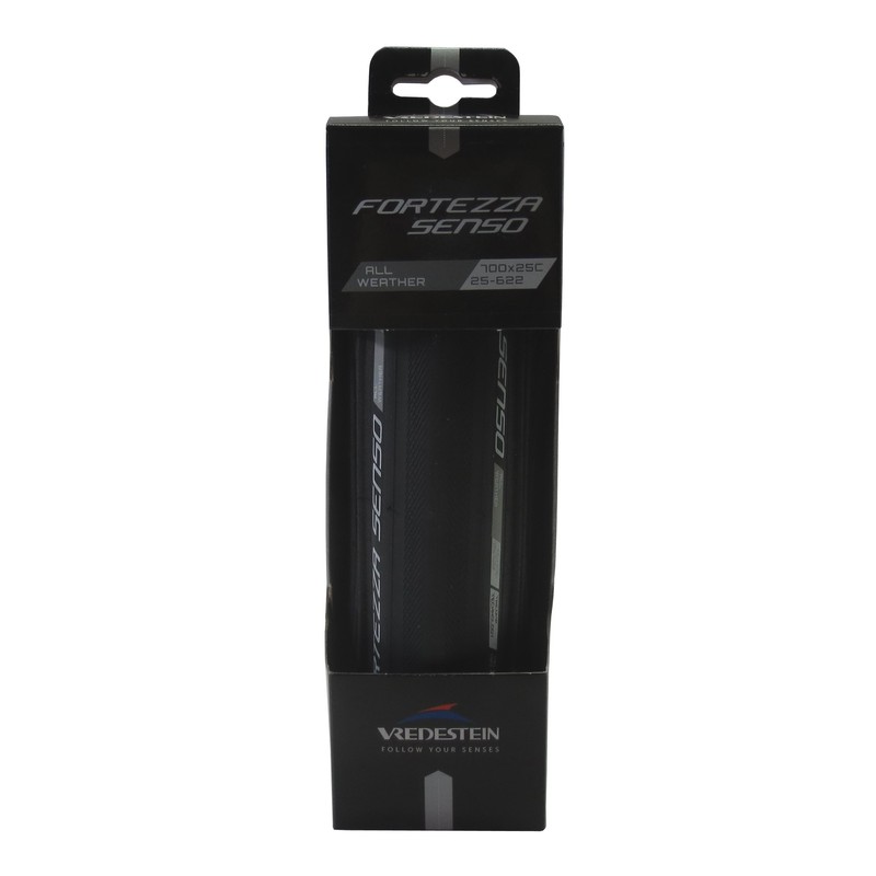 Vredestein Fortezza Senso All Weather Bicycle Tyre, Black, 25-622 (700