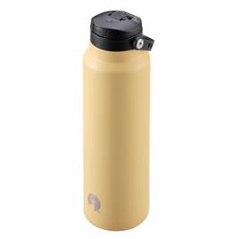 Captain Stag UE-3551 Sports Bottle, Direct Drinking, Double Stainless Steel Bottle, Vacuum Insulated, Cold Insulated, HD One-Touch Bottle, 33.8 fl oz (1,000 ml), Coyote Tan, Product Size: Approx. Outer Diameter 3.3 x Height 11.0 inches (84 x 280 mm)