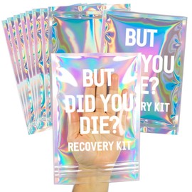 20 Pcs But Did You DI Recovery Kit Bags—Pre-Printed Holographic Resealable Bags(Without Self-Care Kits),Ideal for Bachelorette Party Favors and Birthday Hangover Kits(5" x 7")