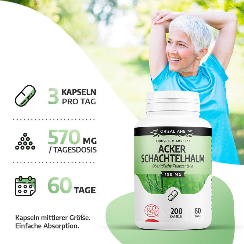 Organic Horsetail - 190 mg - 200 Capsules