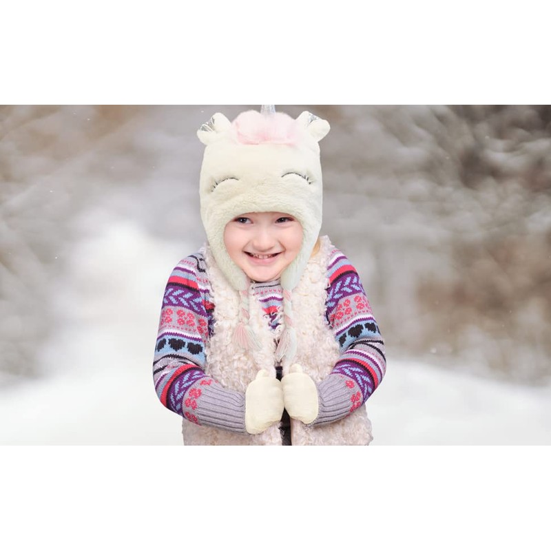 Kids Winter Hat and Kids Gloves Set for Girls &