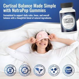 Cortisol Support Gummies – 13-in-1 Adaptogen Blend with Ashwagandha, Magnesium & L-Theanine – Vegan, Sugar-Free, 60 Count