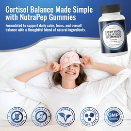 Cortisol Support Gummies – 13-in-1 Adaptogen Blend with Ashwagandha, Magnesium & L-Theanine – Vegan, Sugar-Free, 60 Count